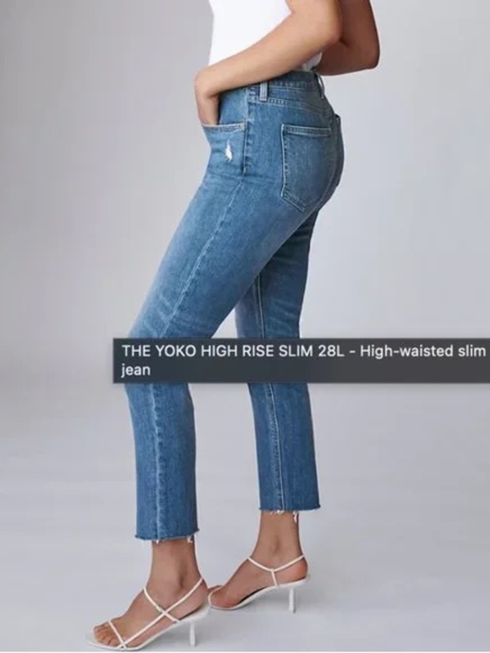 Denim Forum | “The Yoko” High Rise Slim Jean - Medium Blue